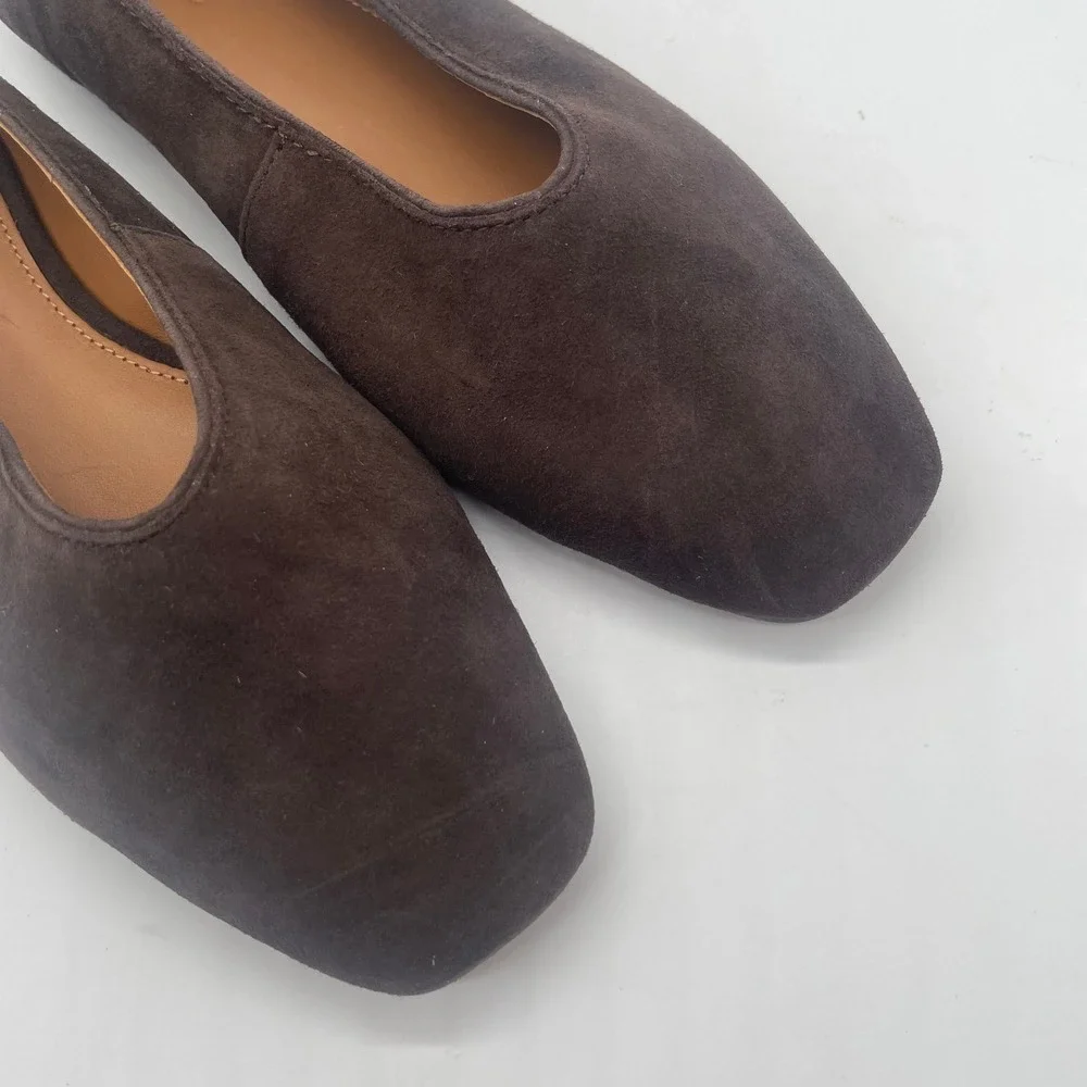 NEW Madewell Mylie Ballet Flat Women 7.5 Brown Suede Square Toe NX064 - Picture 9 of 10
